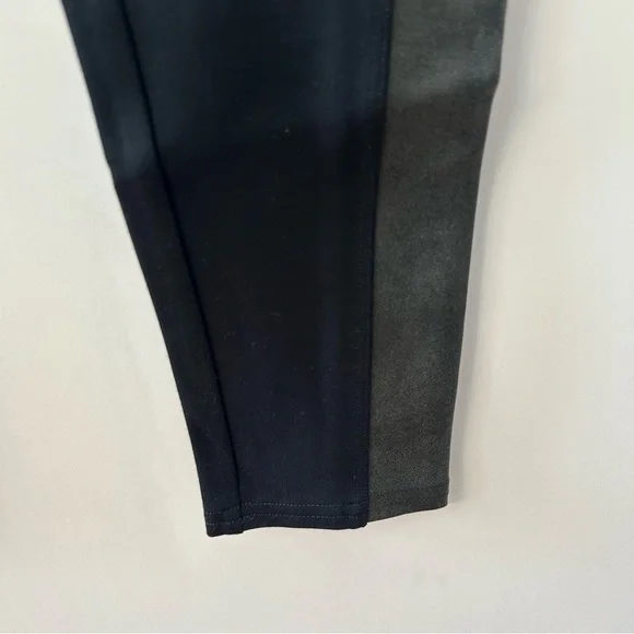 Spanx Women’s Black Faux Leather Panel Ponte Leggings, Size Small - Picture 9 of 13